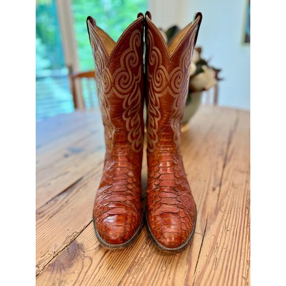 Vtg Tony Lama Exotic Python Black Label 8113 Western Cowboy Boots Men's US 12B - Picture 10 of 15